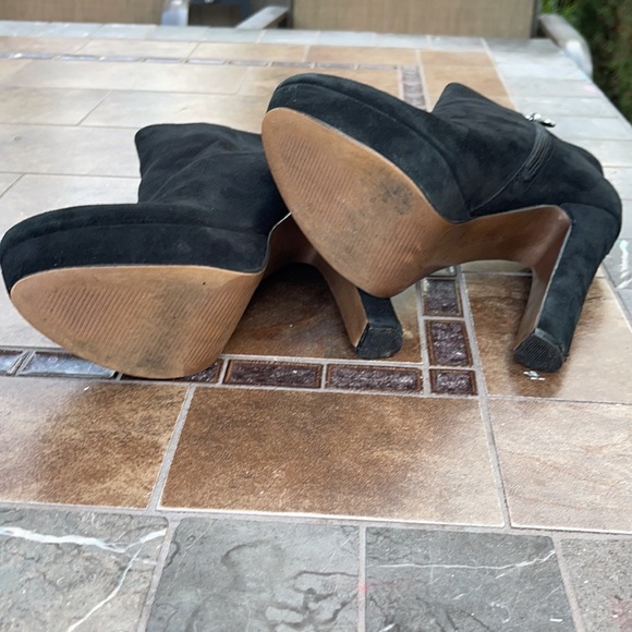 BCBGeneration Black Suede Platform Ankle Boots - Picture 5 of 7